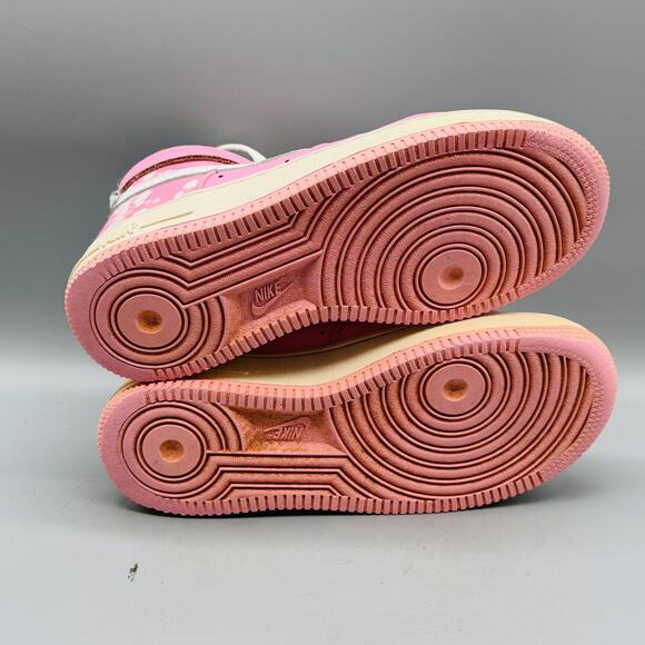 Nike Shoes Womens 6 Pink Air Force 1 High Top Floral Ankle Strap AF1 Sneakers - Picture 10 of 11